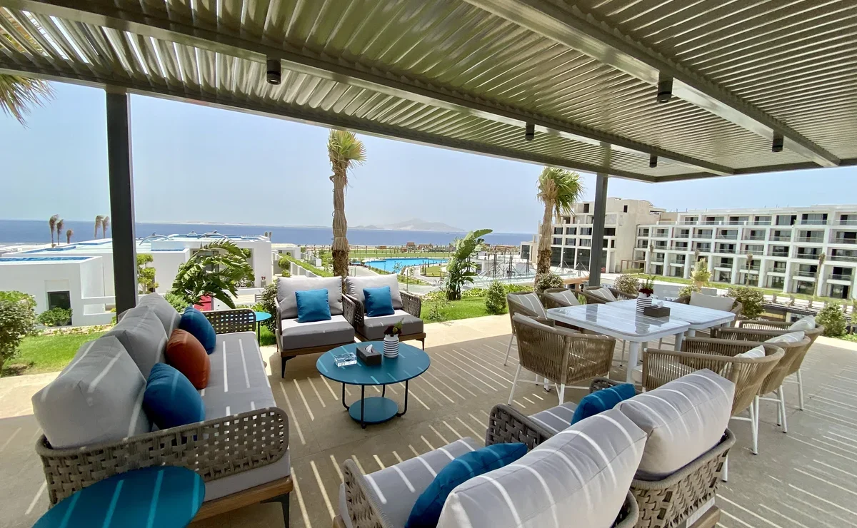 Strandblick vom Café